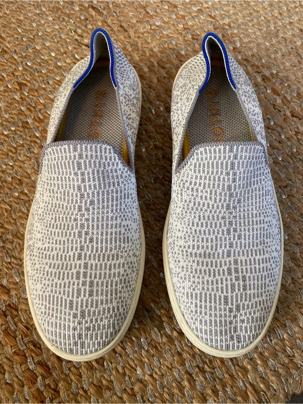 Rothy's The Original Slip On Sneakers Gray Opal Python Casual Comfort Size 7
